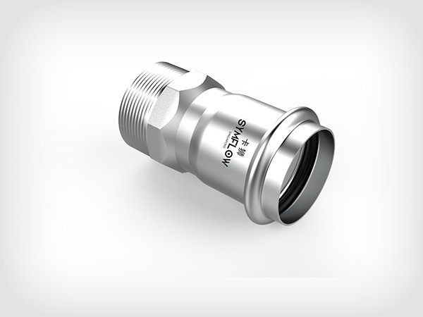 不銹鋼卡壓式外牙直接頭